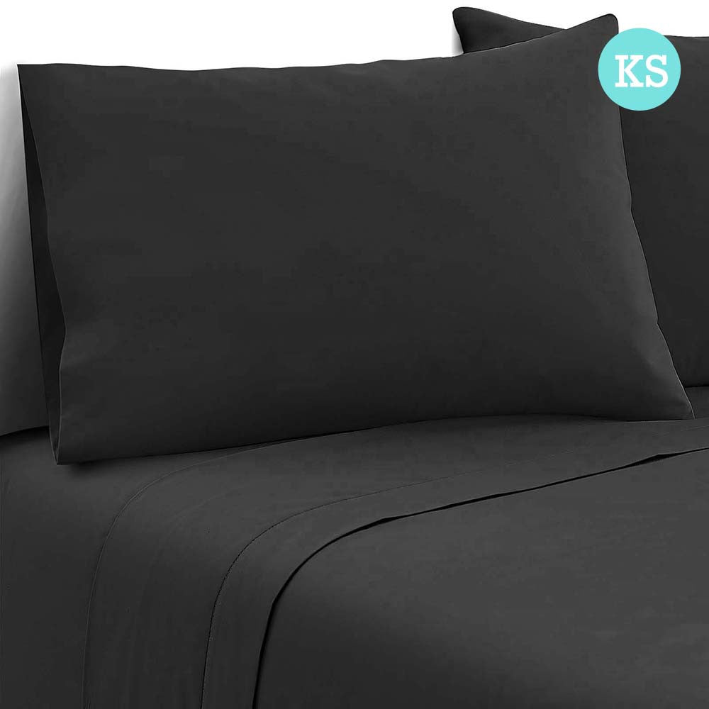 3 Piece Microfibre Sheet Set King Single – Black