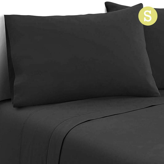 3 Piece Microfibre Sheet Set Single – Black