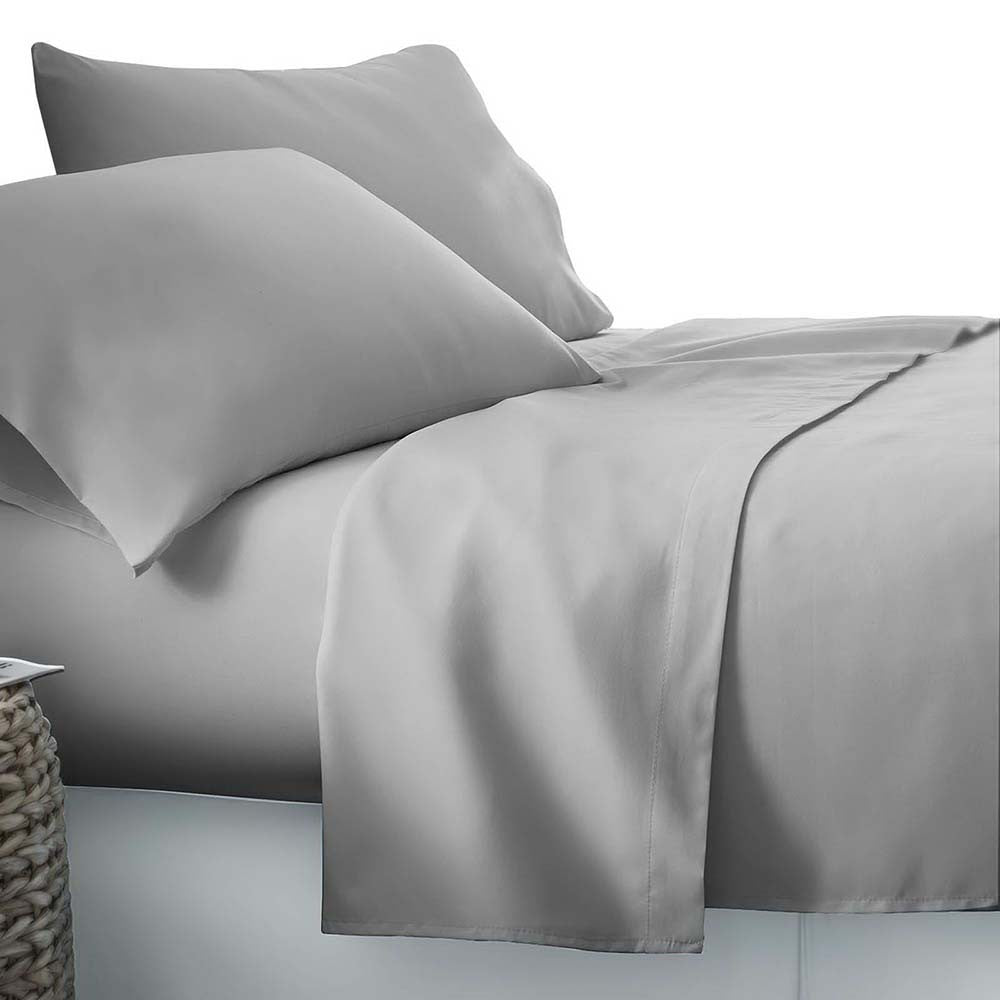 4 Piece Microfibre Sheet Set Double– Grey