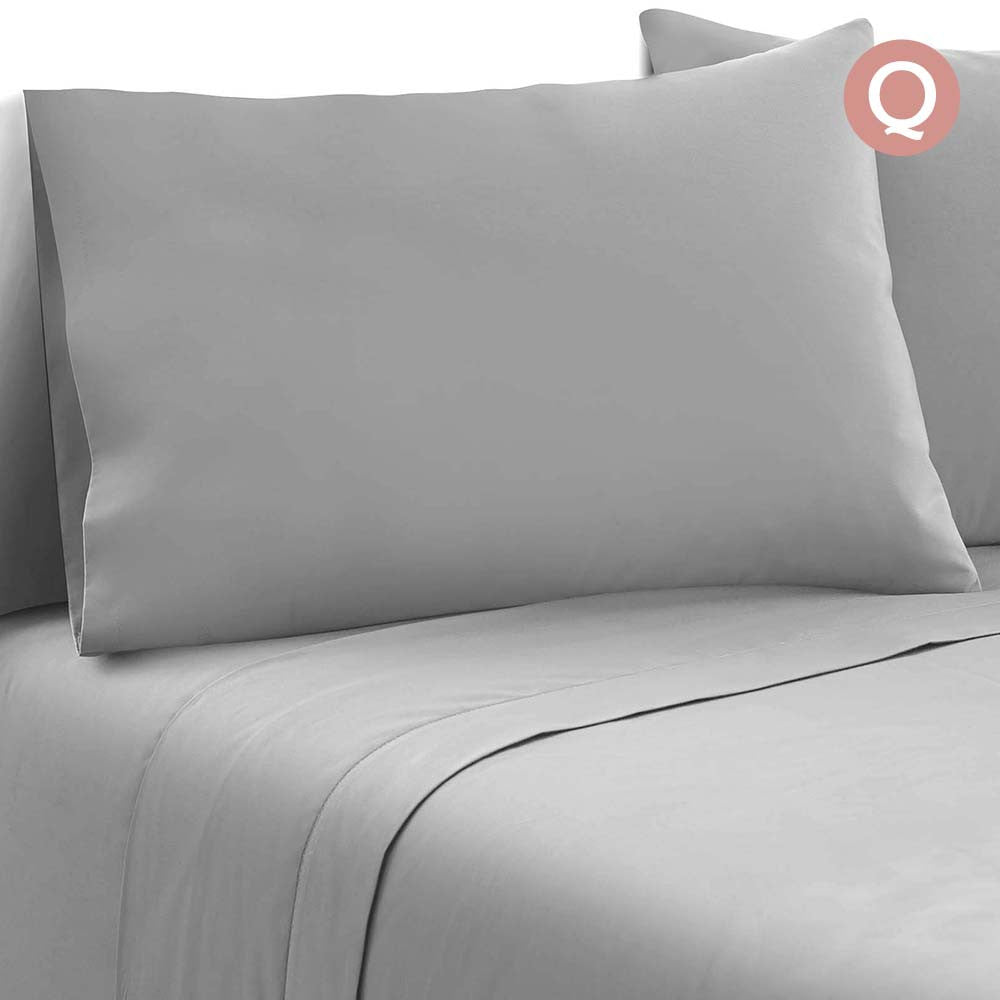 4 Piece Microfibre Sheet Set Queen –  Grey 