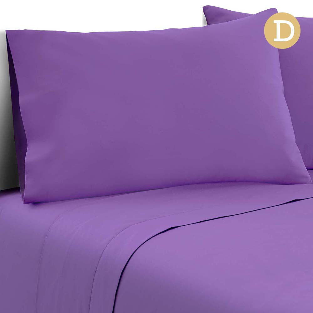 4 Piece Microfibre Sheet Set Double– Purple 