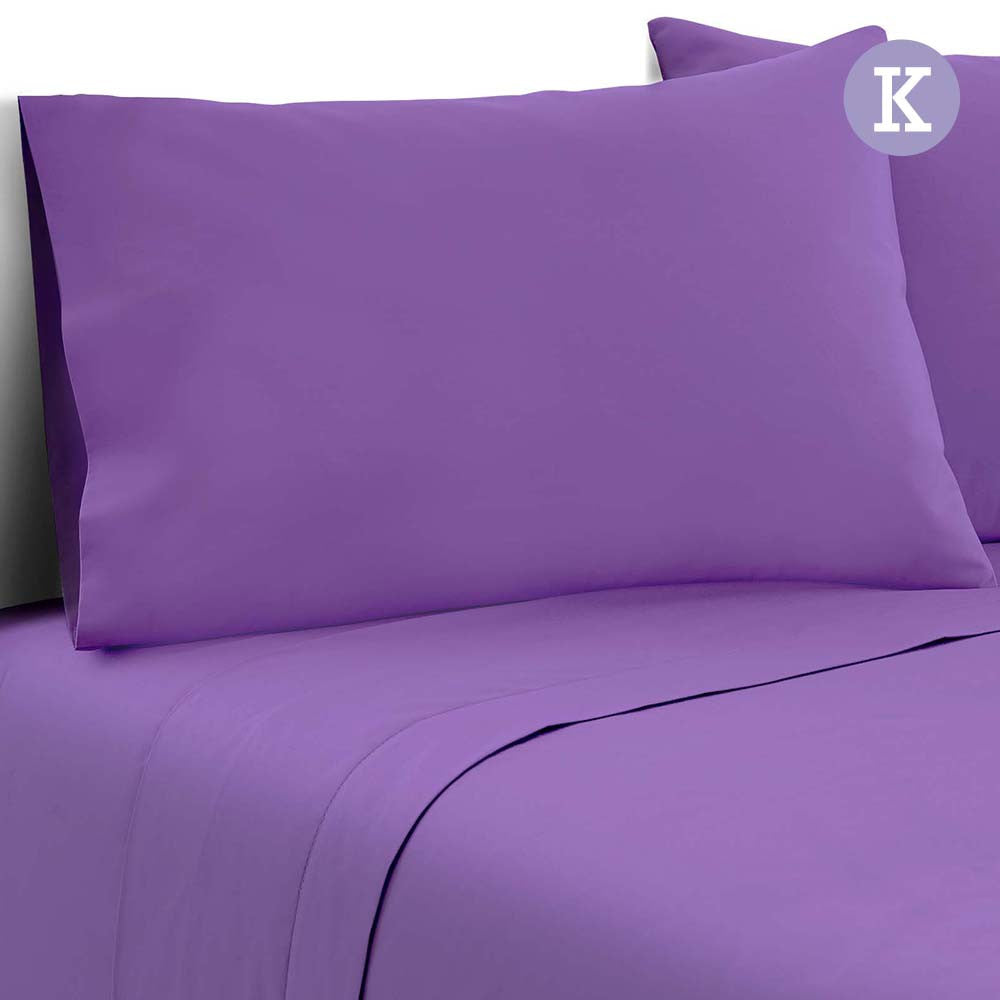 4 Piece Microfibre Sheet Set King – Purple 