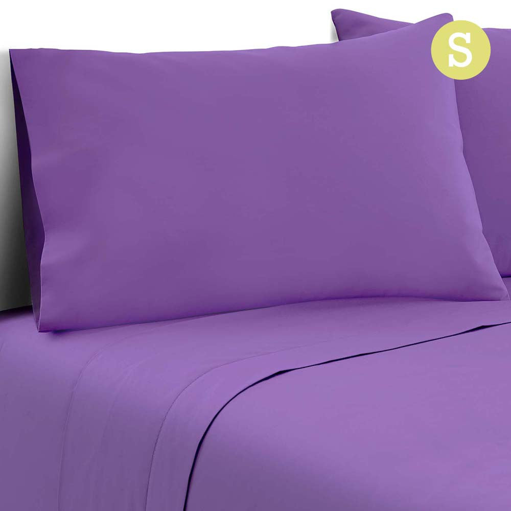 3 Piece Microfibre Sheet Set Single – Purple 