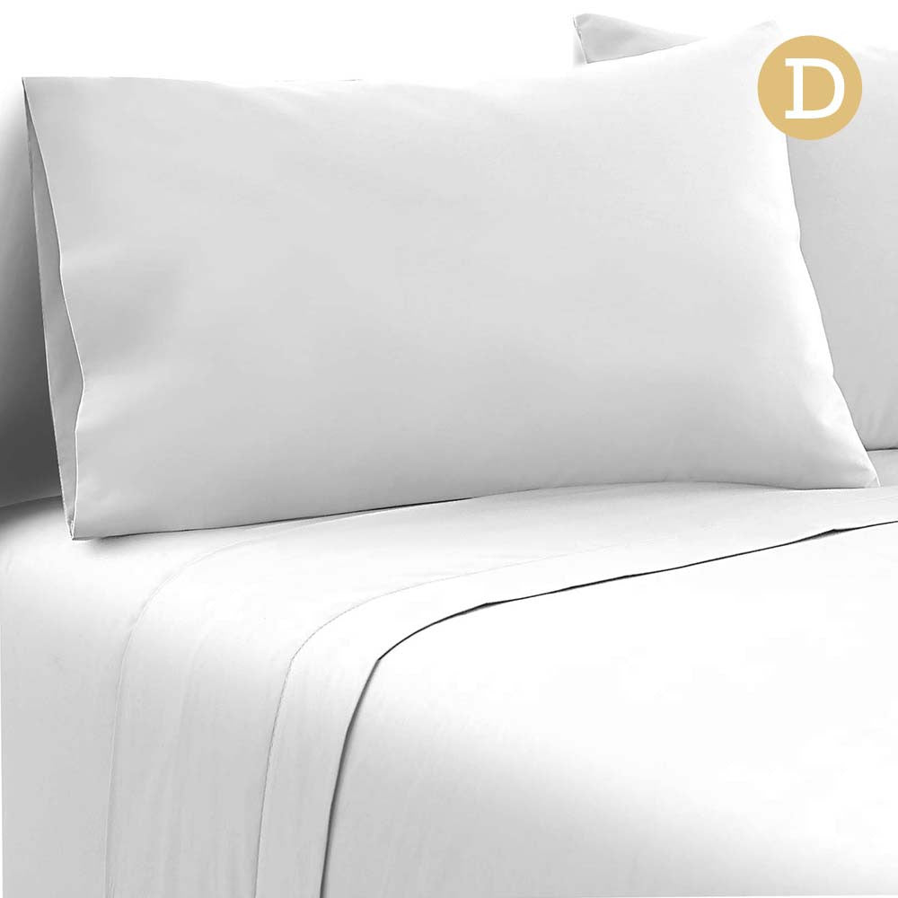 4 Piece Microfibre Sheet Set Double– White