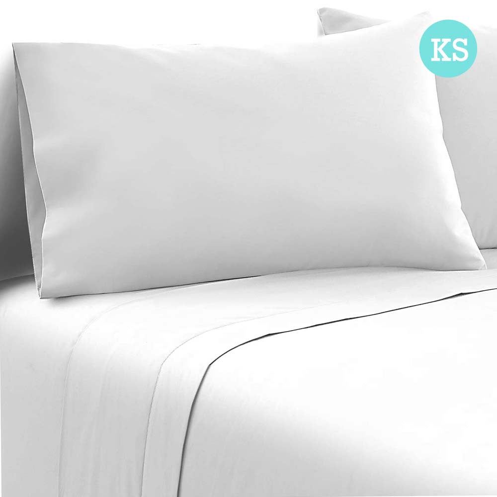 3 Piece Microfibre Sheet Set King Single – White