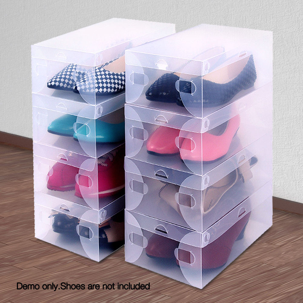 Set of 20 Clear Foldable Portable Shoe Boxes