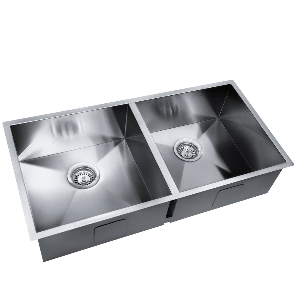 Stainless Steel Kitchen/Laundry Sink w/ Strainer Waste 865x440mm