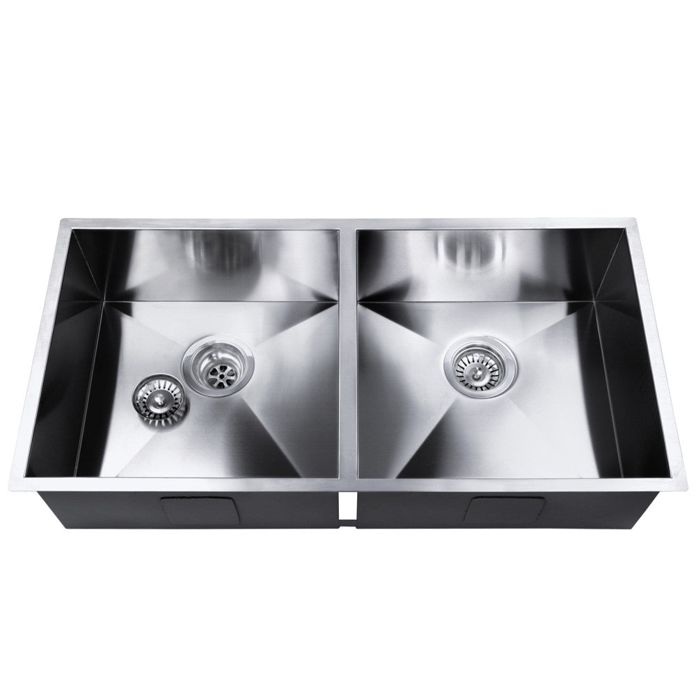 Stainless Steel Kitchen/Laundry Sink w/ Strainer Waste 865x440mm