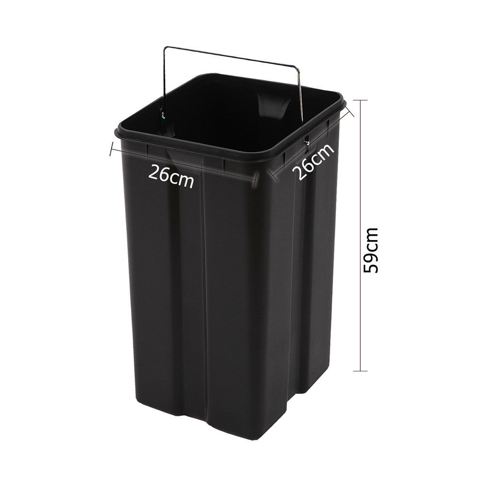 Stainless Steel Pedal  2 Compartments  Rubbish Bin 60L