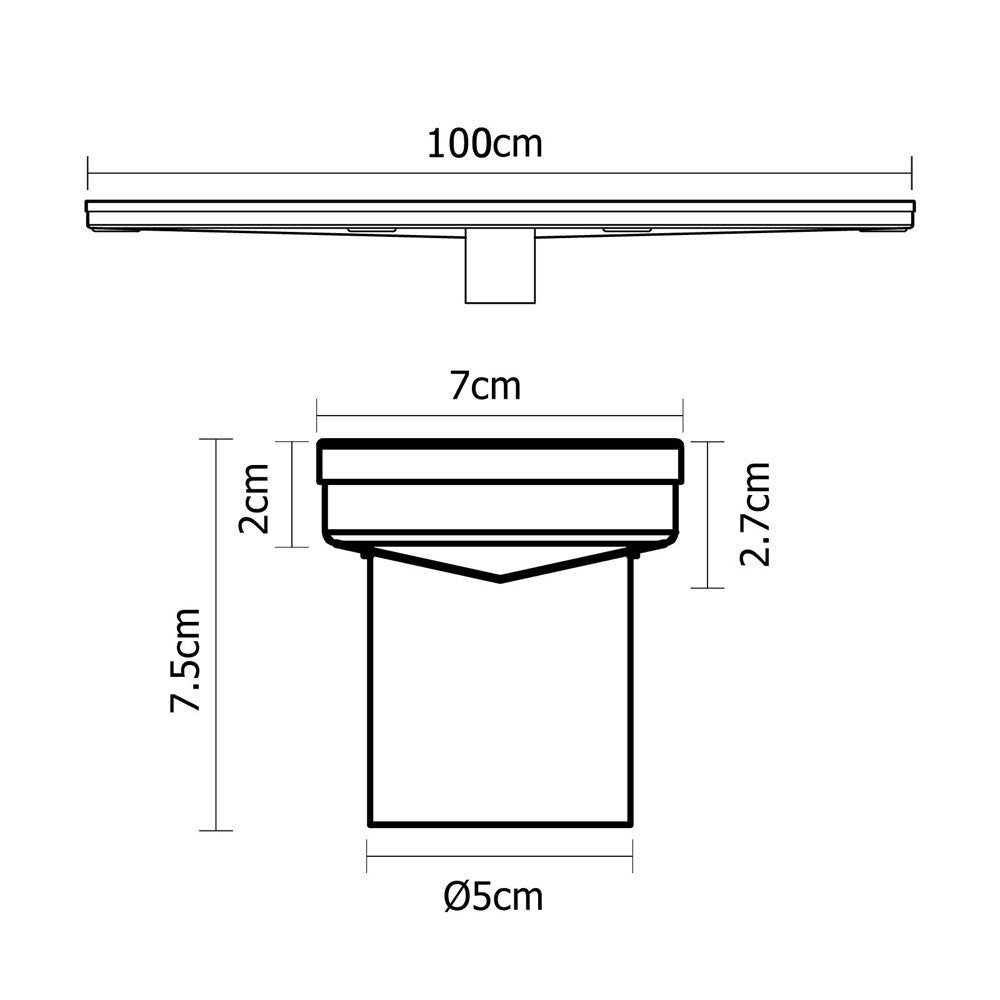 Heelguard Stainless Steel Shower Grate Drain Floor Bathroom 1000mm