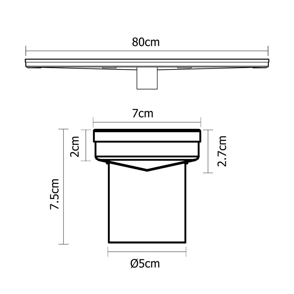 Heelguard Stainless Steel Shower Grate Drain Floor Bathroom 800mm