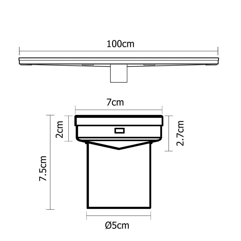 Tile Insert Stainless Steel Shower Grate Drain Floor Bathroom 1000mm