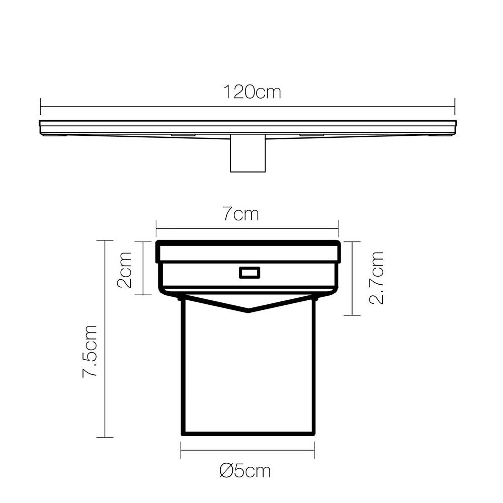 Tile Insert Stainless Steel Shower Grate Drain Floor Bathroom 1200mm