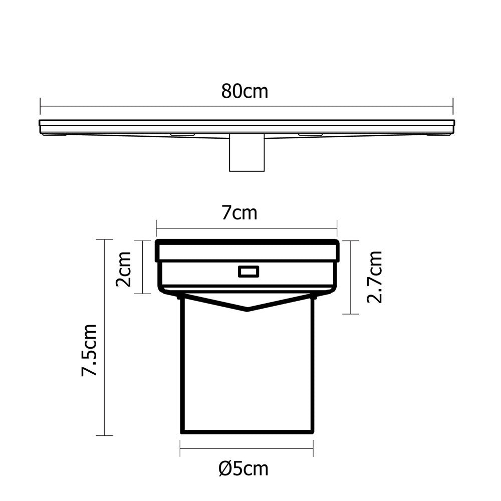 Tile Insert Stainless Steel Shower Grate Drain Floor Bathroom 800mm