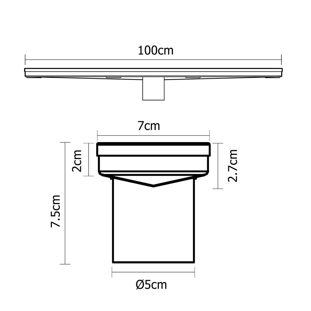 Square Stainless Steel Shower Grate Drain Floor Bathroom 1000mm