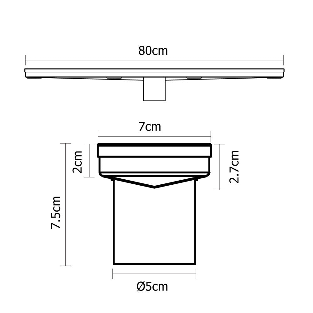 Square Stainless Steel Shower Grate Drain Floor Bathroom 800mm