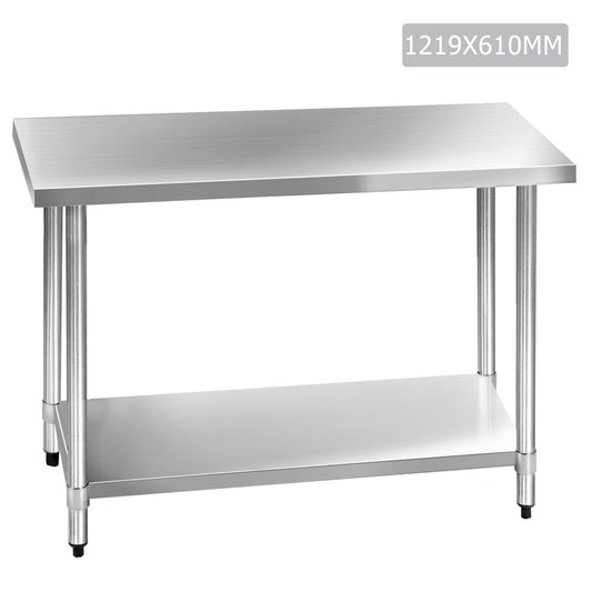 304 Stainless Steel Kitchen Work Bench Table 1219mm