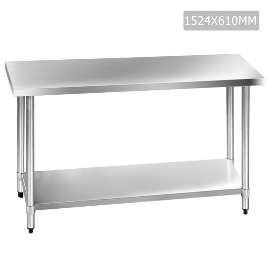 304 Stainless Steel Kitchen Work Bench Table 1524mm