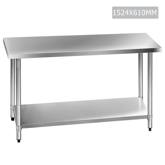 430 Stainless Steel Kitchen Work Bench Table 1524mm