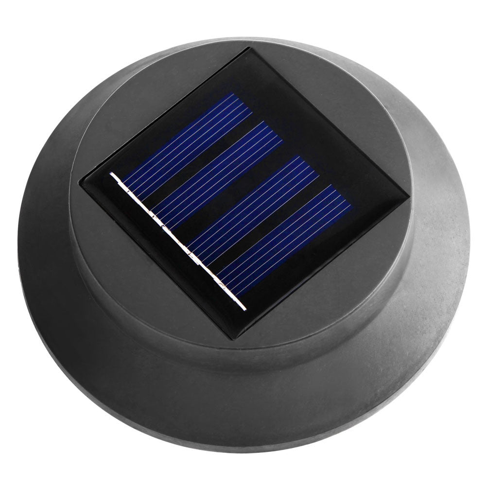 Set of 4 LED Solar Powered Fence Gutter Light Black