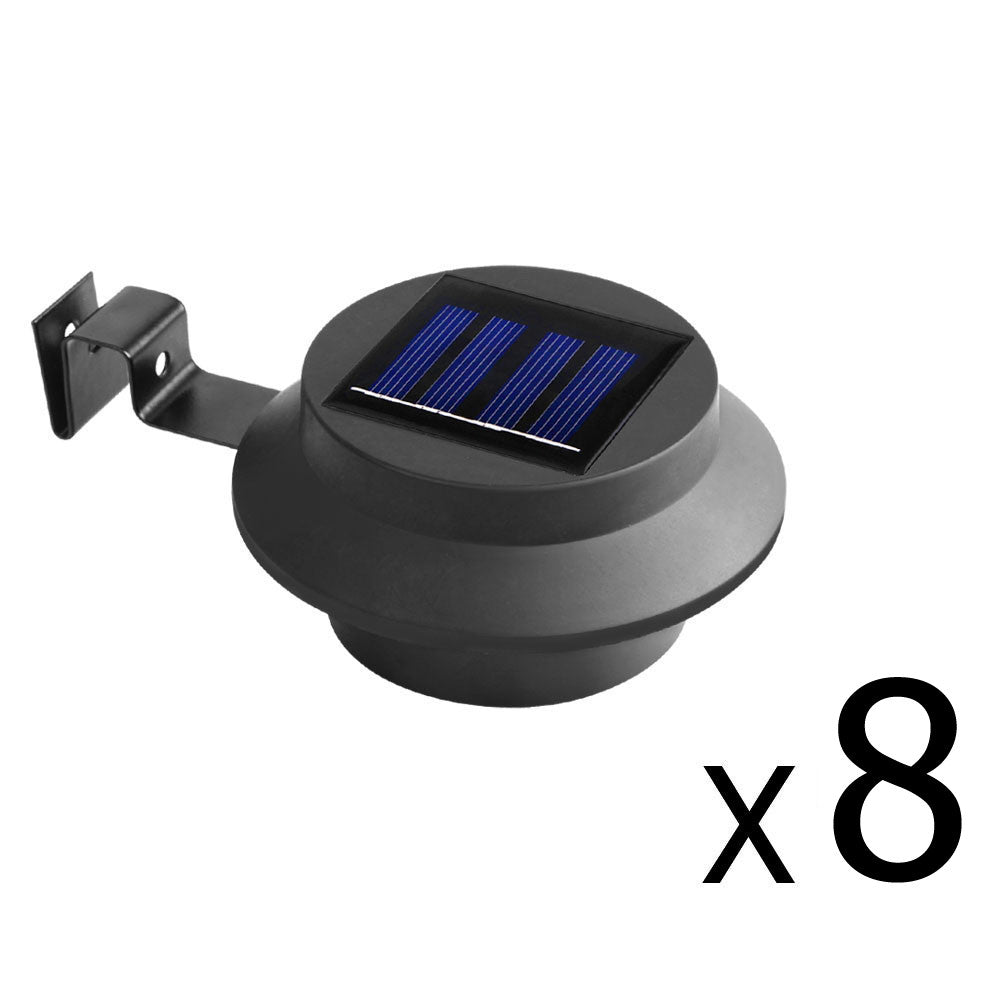 Set of 8 Solar Gutter Light - Black