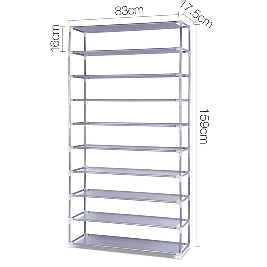 10 Tiers Stackable Shoe Storage Rack – 160cm