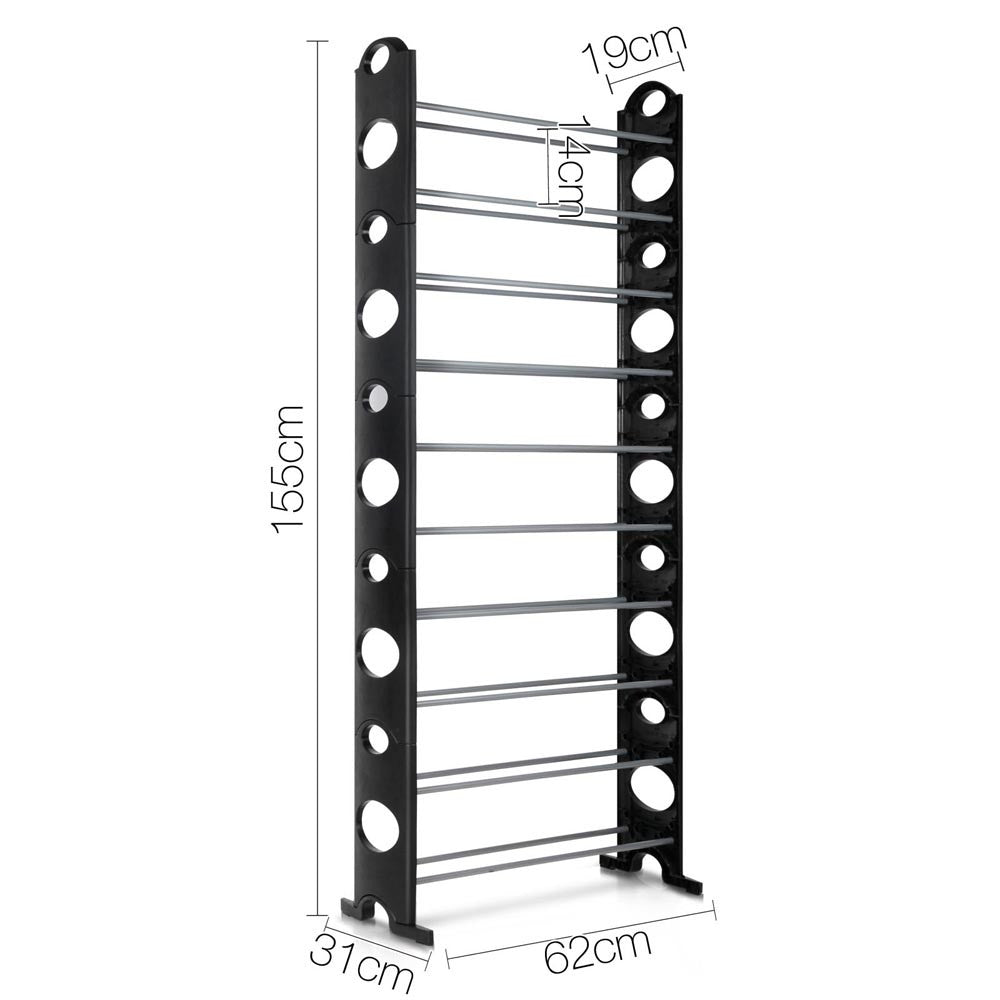 10 Tiers Stackable Shoe Storage Rack – 155CM