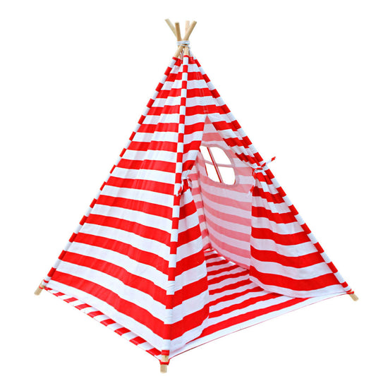 4 Poles Teepee Tent w/ Storage Bag Red