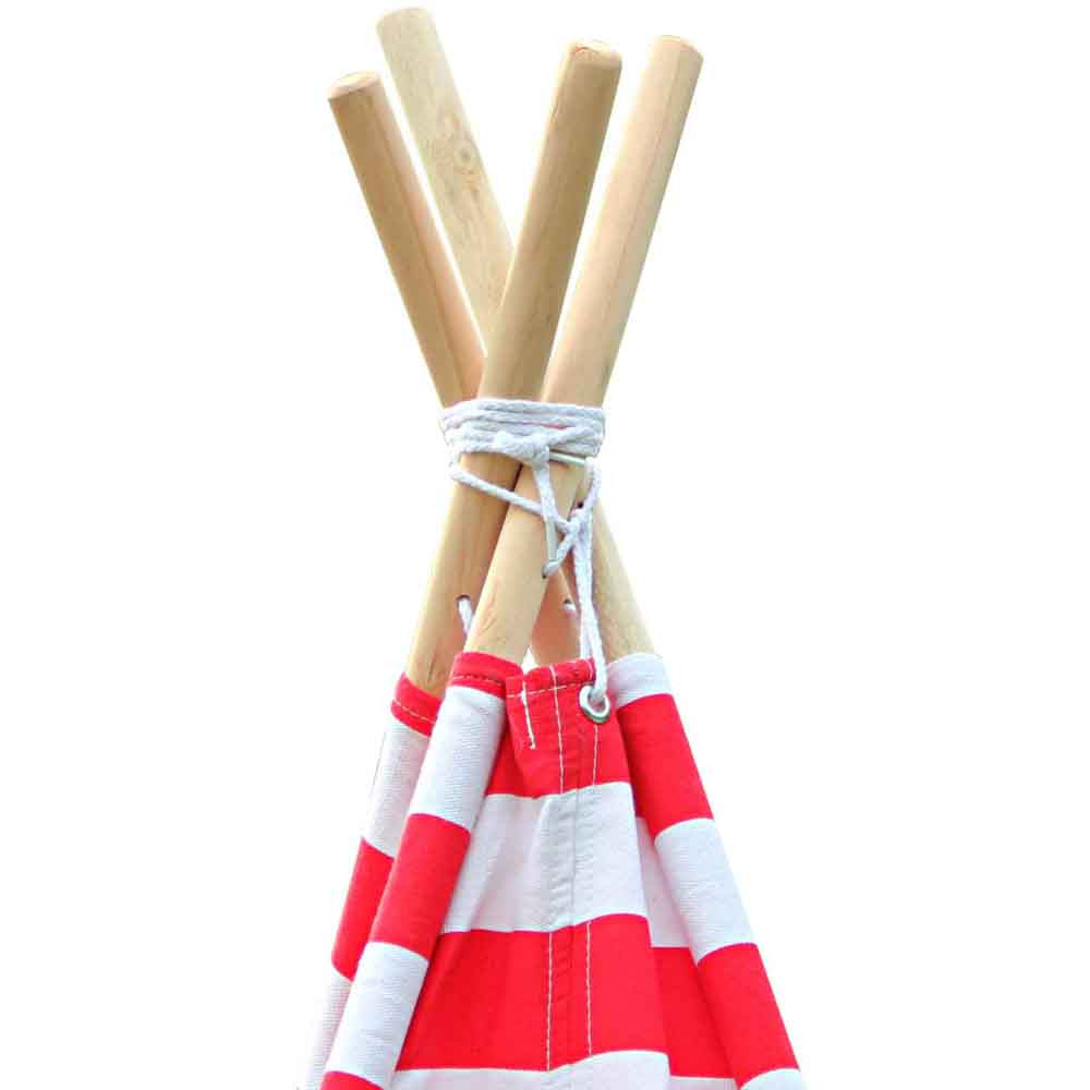 4 Poles Teepee Tent w/ Storage Bag Red