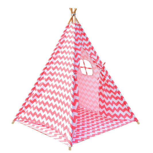 4 Poles Teepee Tent w/ Storage Bag Coral