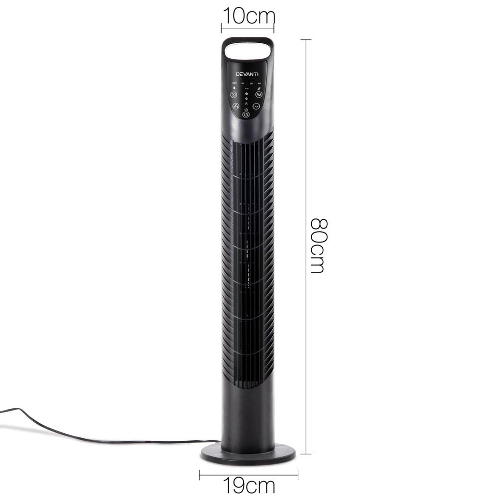 3 Speed Tower Fan  with Remote Control - Black