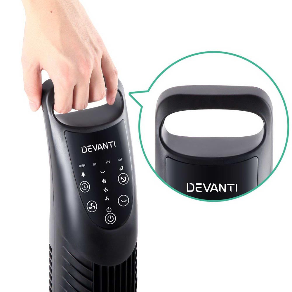 3 Speed Tower Fan  with Remote Control - Black