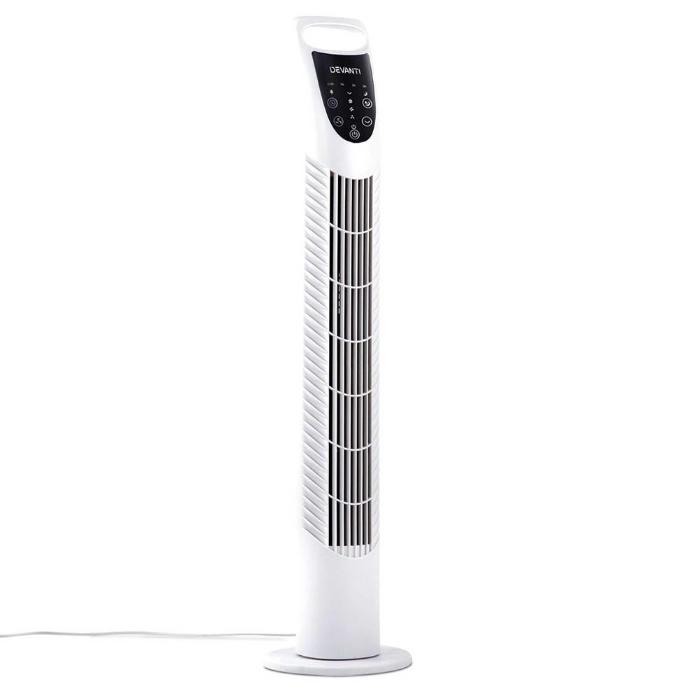 3 Speed Tower Fan  with Remote Control - White