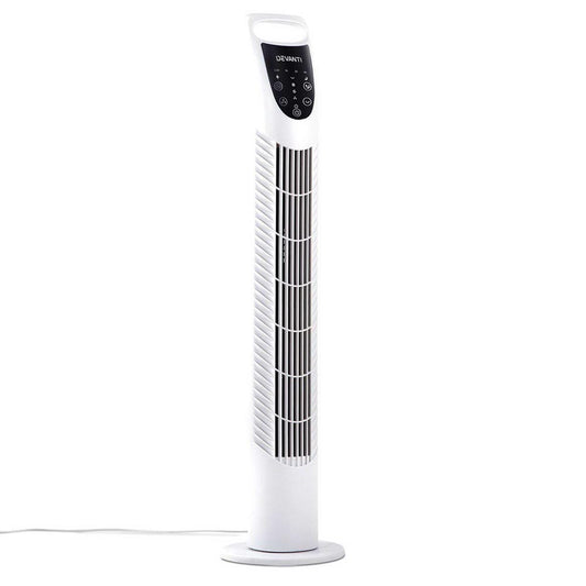 3 Speed Tower Fan  with Remote Control - White