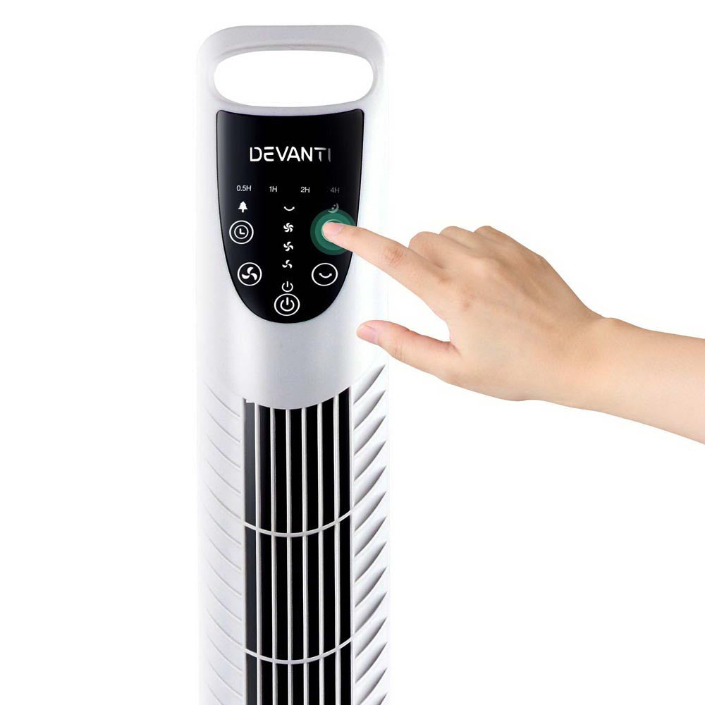 3 Speed Tower Fan  with Remote Control - White