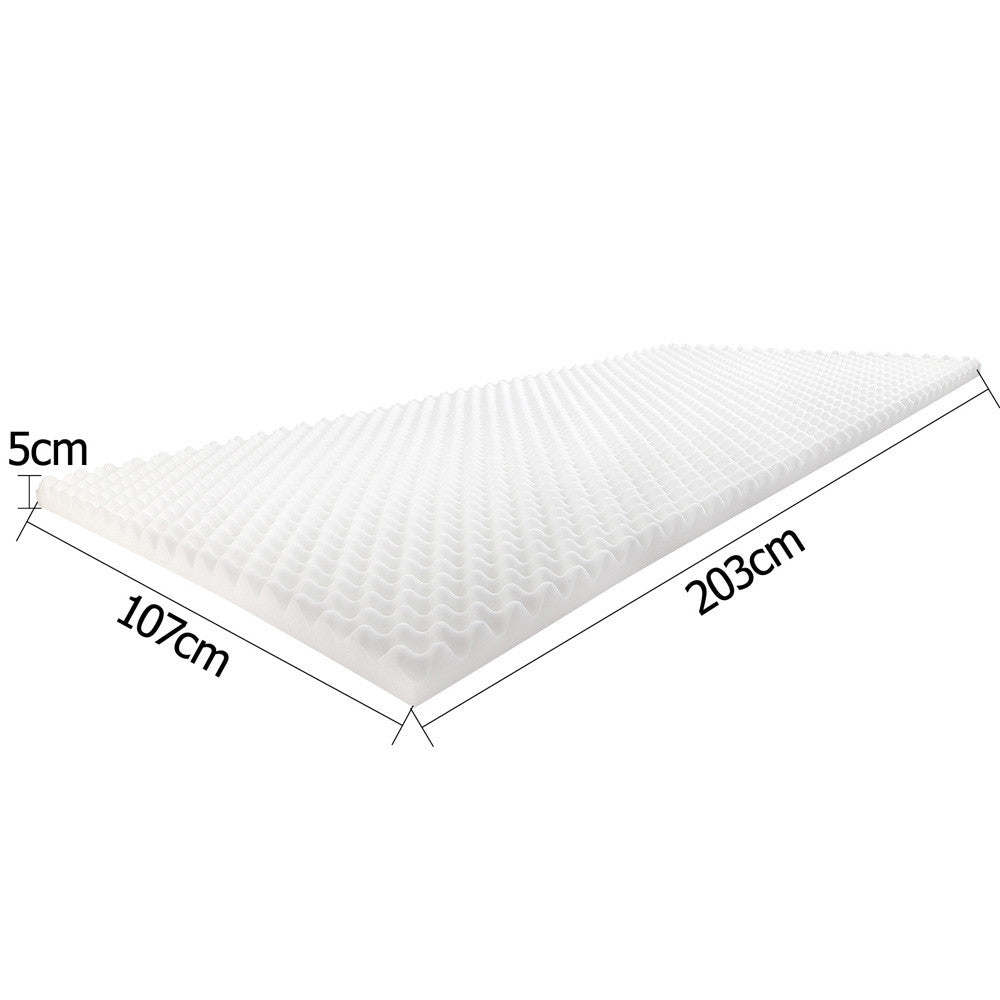 Deluxe Egg Crate Mattress Topper 5 cm Underlay Protector King Single