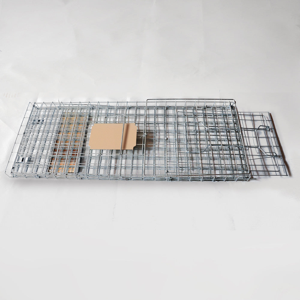 Humane Animal Trap Cage 108 x 40 x 45cm Silver