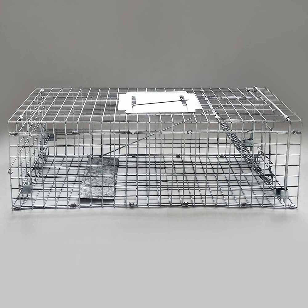 Set of 2 Humane Animal Trap Cage 66 x 23 x 25cm Silver