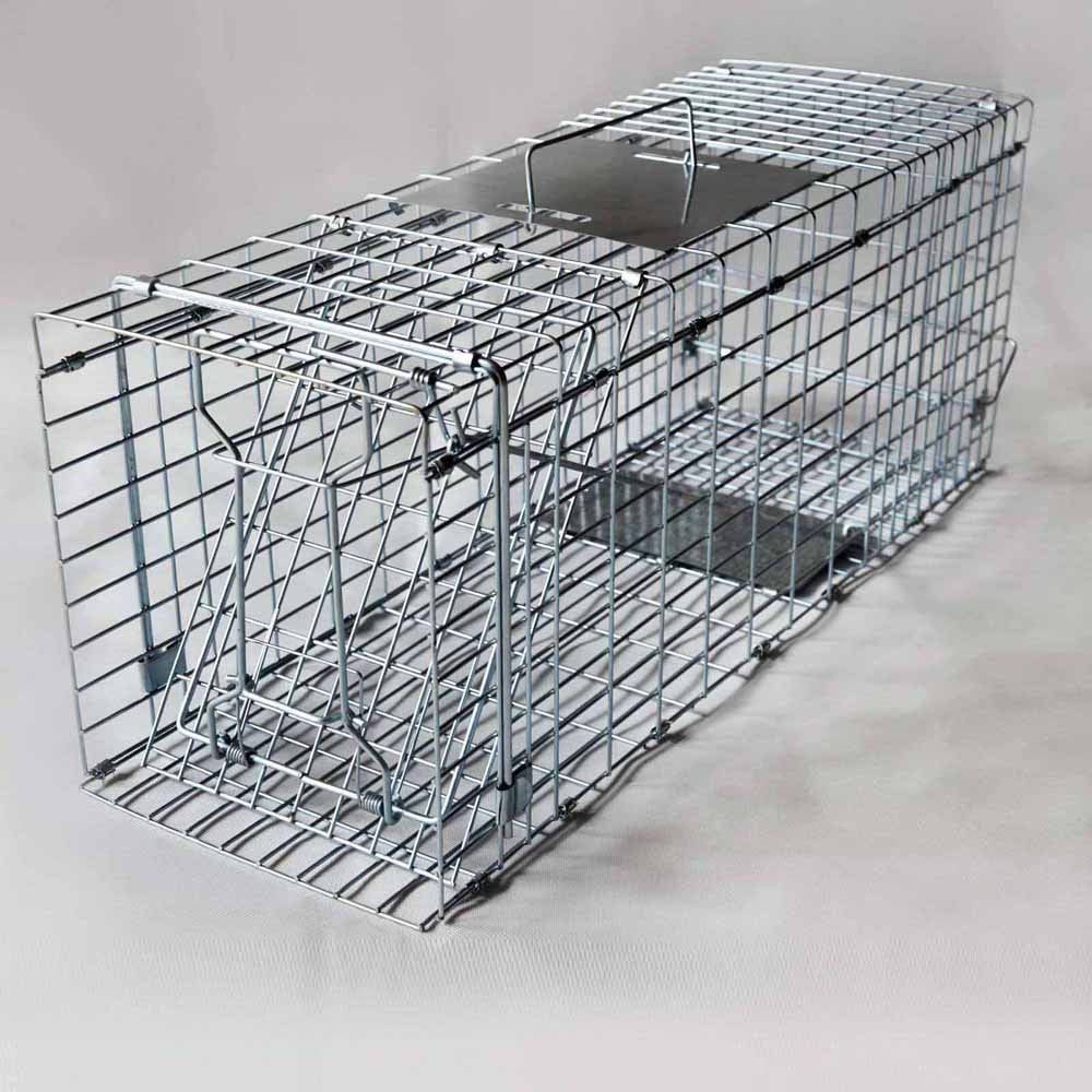 Set of 2 Humane Animal Trap Cage 66 x 23 x 25cm Silver