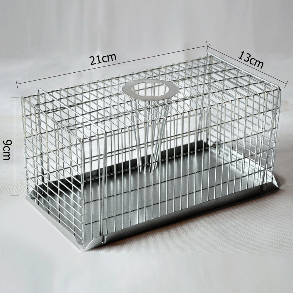 Set of 4 Humane Animal Trap Cage 21 x 13 x 9cm Silver