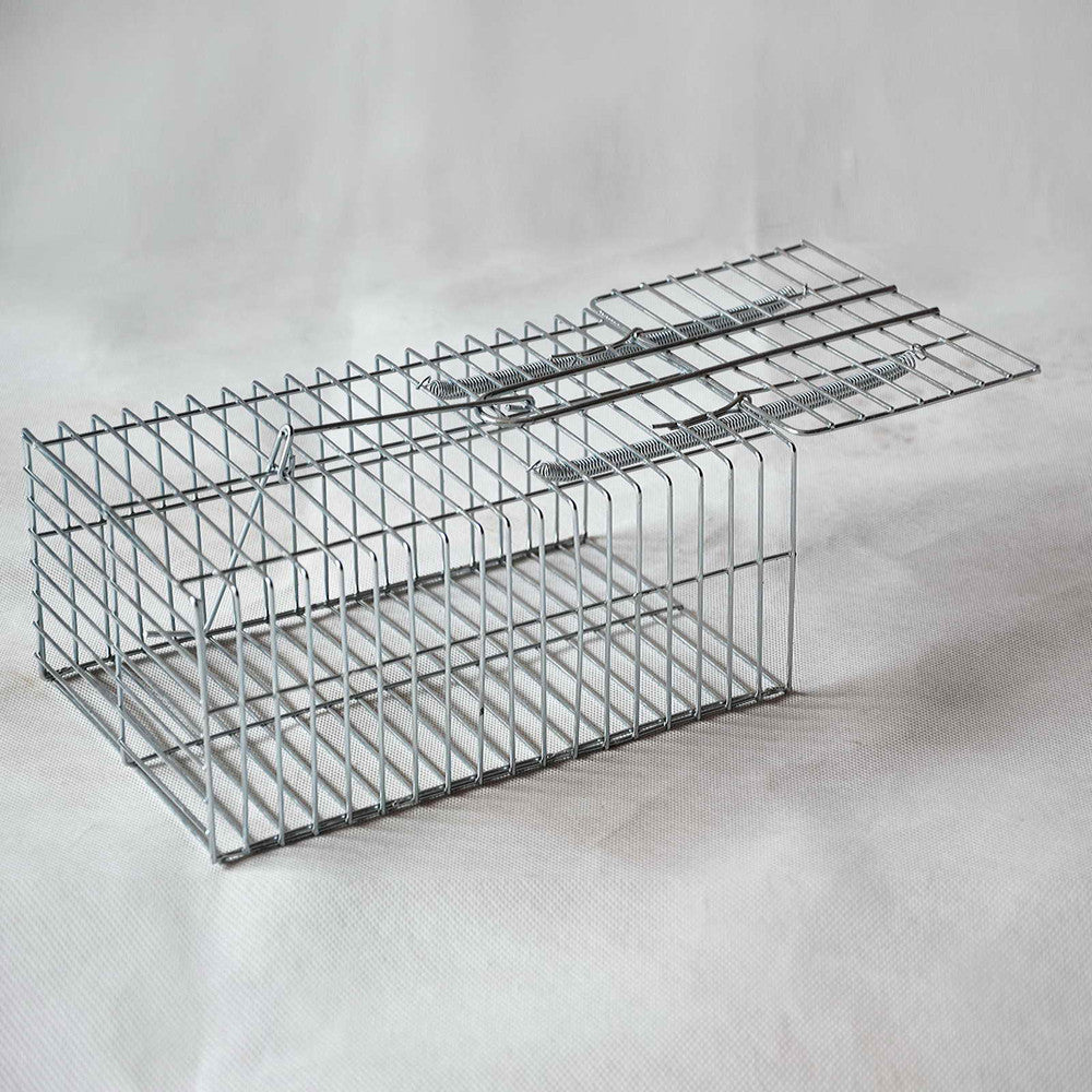 Set of 4 Humane Animal Trap Cage 23 x 15 x 10cm Silver