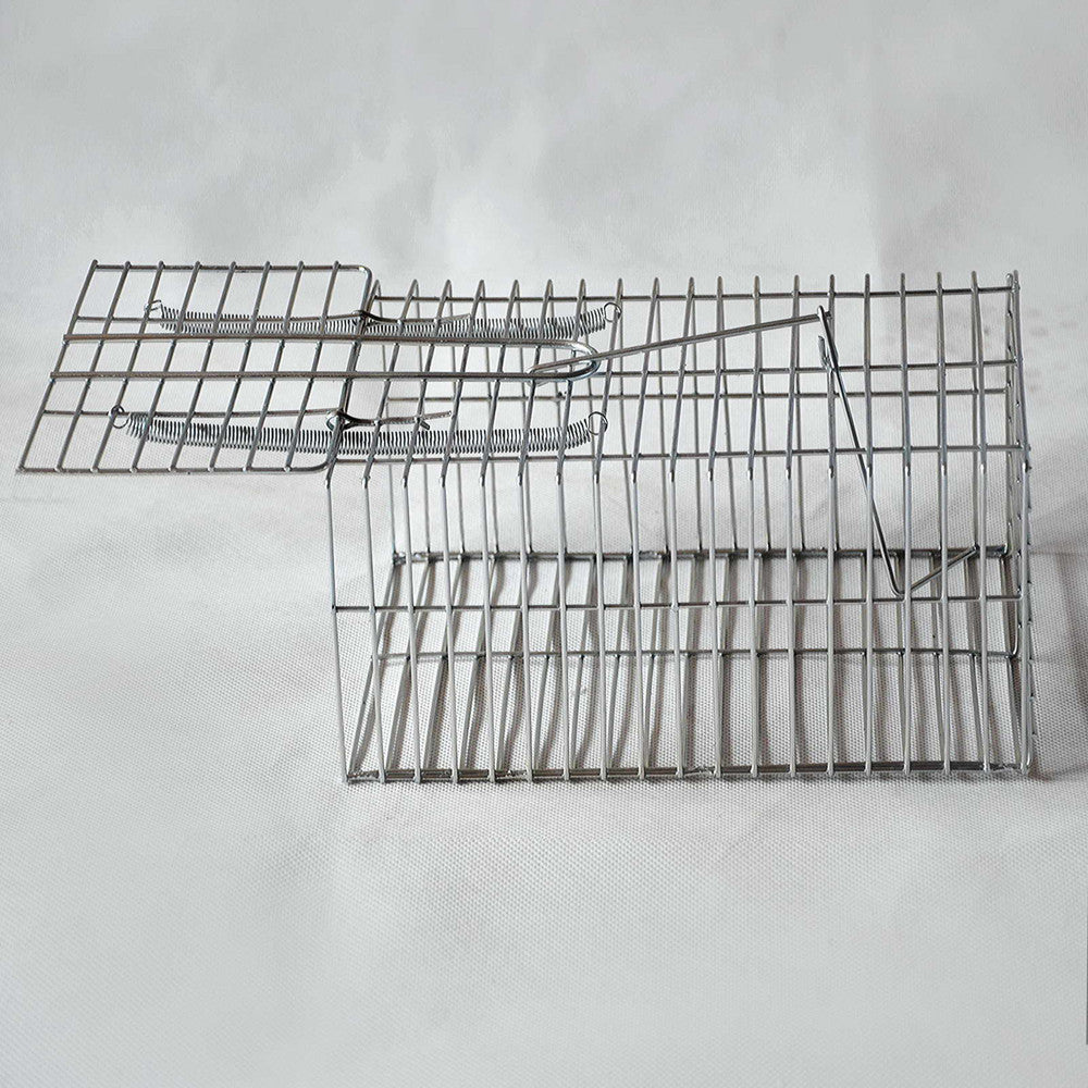 Set of 4 Humane Animal Trap Cage 29 x 15 x 15cm Silver