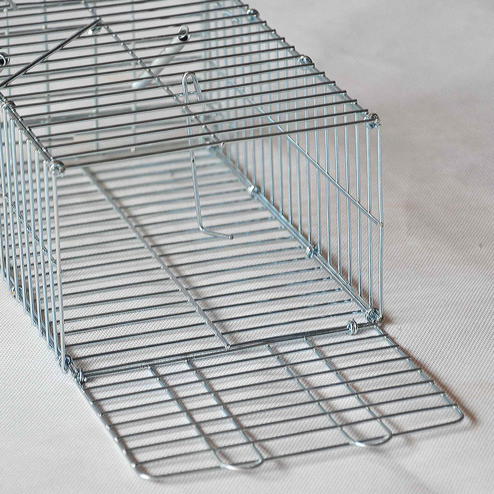 Set of 2 Humane Animal Trap Cage 23 x 15 x 10cm Silver