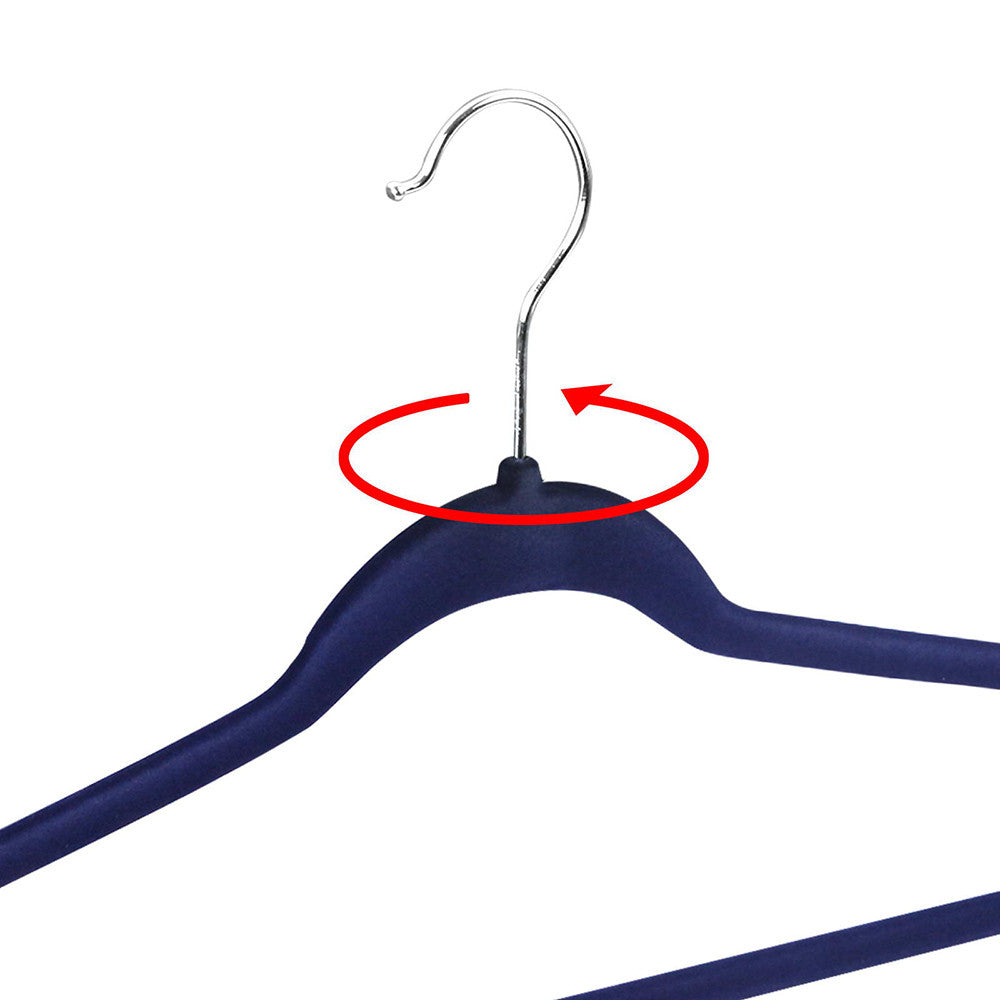 Set of 100 Slim Navy Velvet Hangers