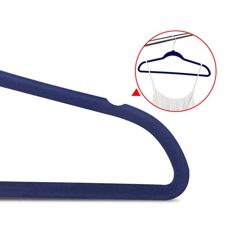 Set of 100 Slim Navy Velvet Hangers