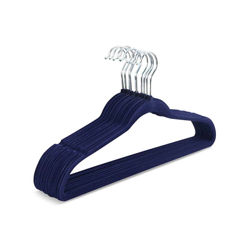 Set of 100 Slim Navy Velvet Hangers