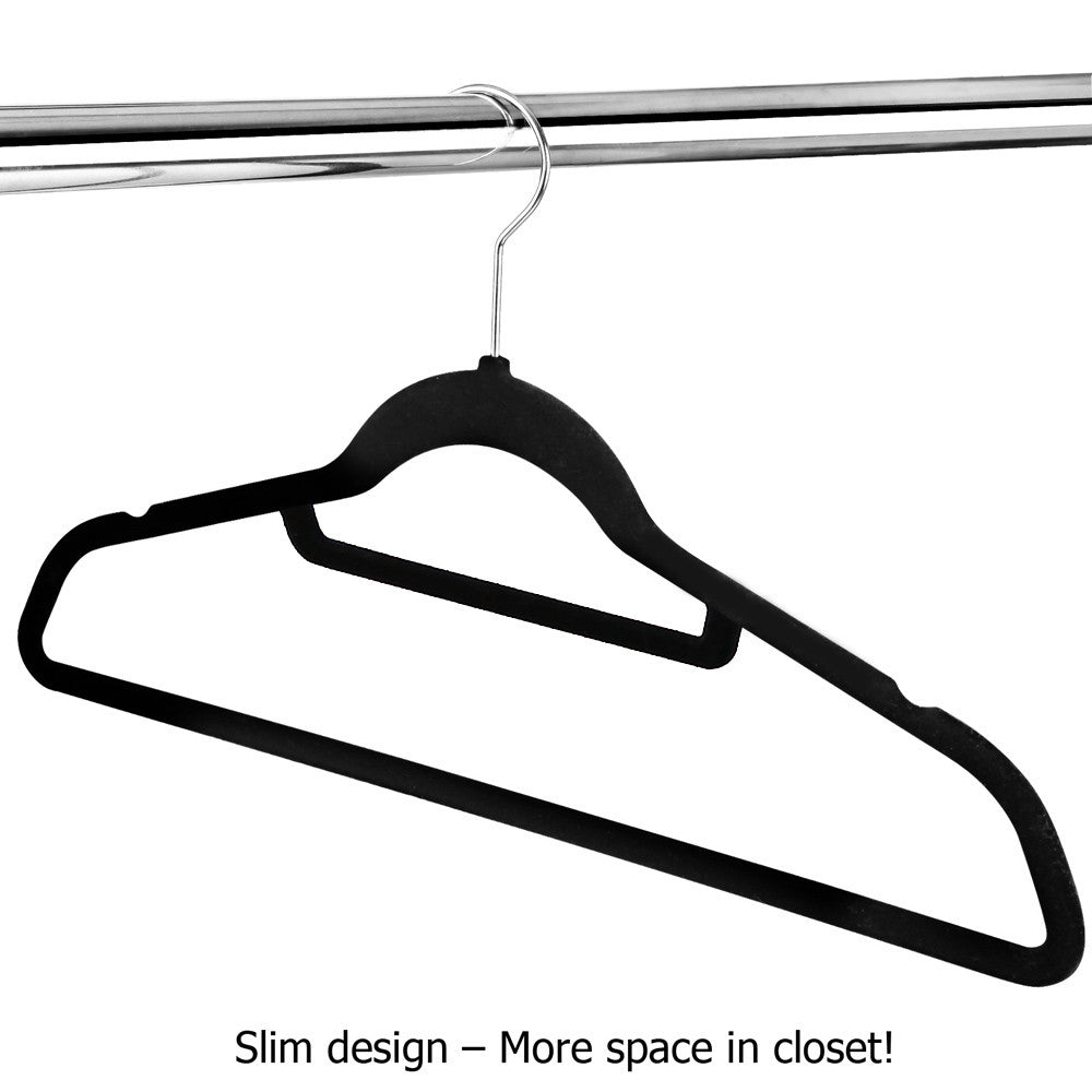 100 Pack Velvet Hangers with Tie Bar