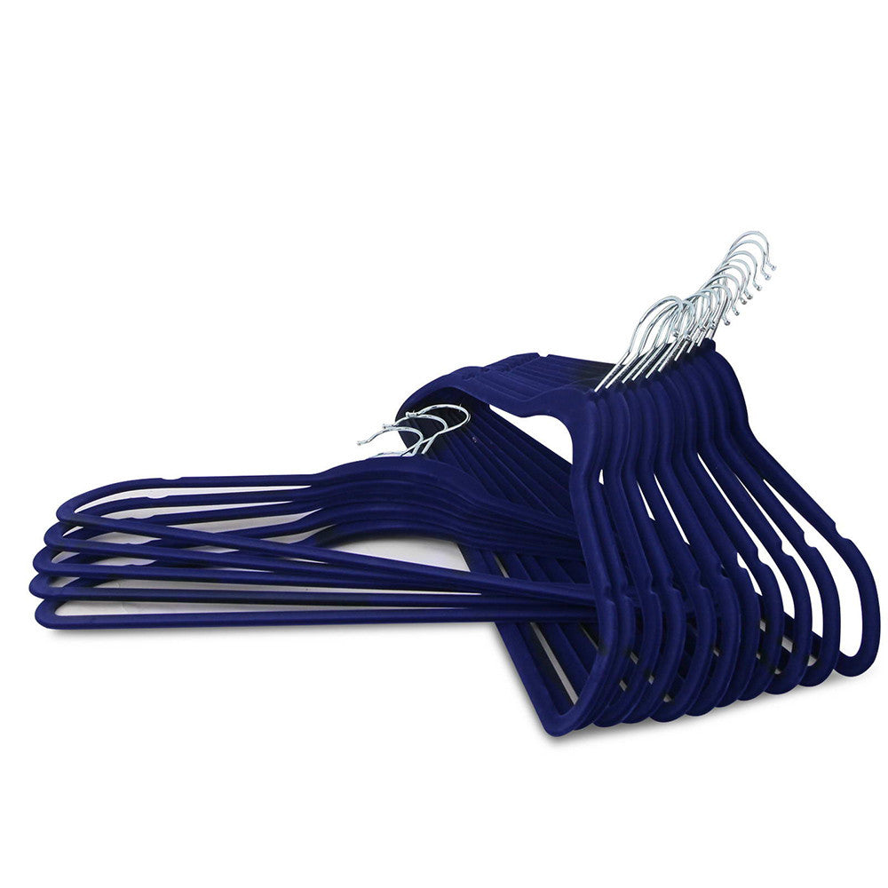 Set of 50 Slim Navy Velvet Hangers