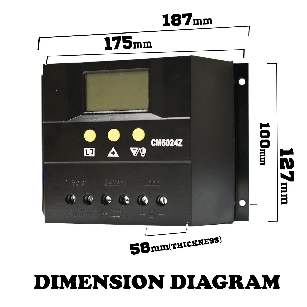 60A 12V-24V LCD Display PWM Solar Panel Regulator Charge Controller Battery