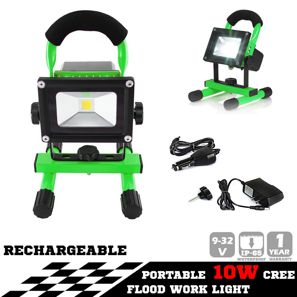 10W PORTABLE LED WORK LIGHT RECHARGEABLE FLOOD LIGHT LAMP CAMPING GREEN